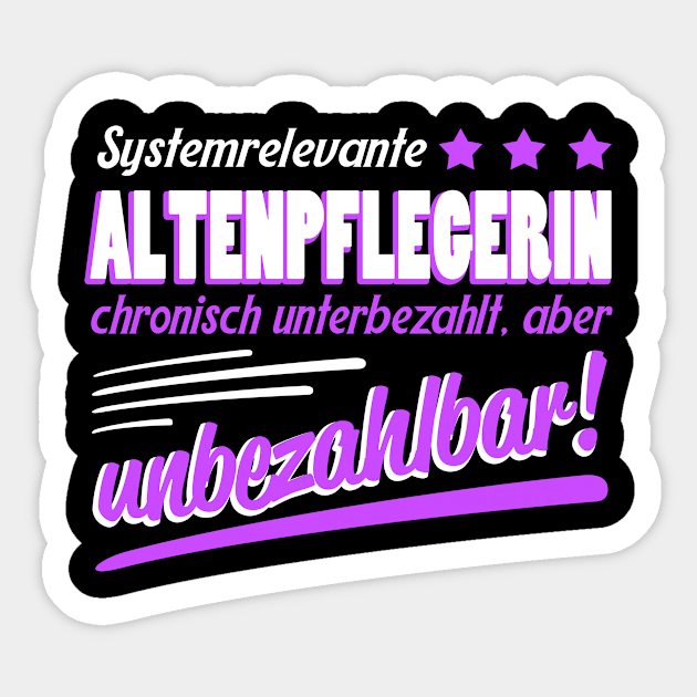 Altenpflegerin Geschenk Sticker by Foxxy Merch